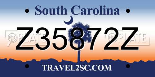 Z35872Z South Carolina License Plate