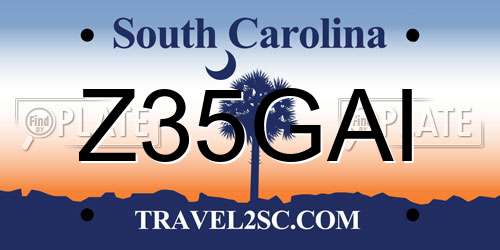 Z35GAI South Carolina License Plate