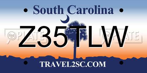Z35TLW South Carolina License Plate