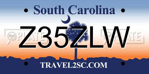 Z35ZLW South Carolina License Plate