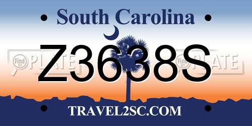 Z3638S South Carolina License Plate