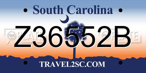 Z36552B South Carolina License Plate