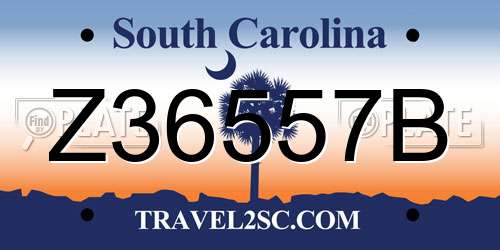 Z36557B South Carolina License Plate