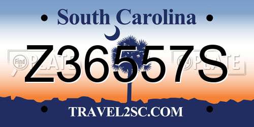 Z36557S South Carolina License Plate