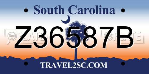 Z36587B South Carolina License Plate