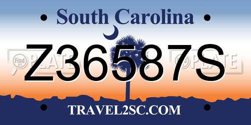 Z36587S South Carolina License Plate