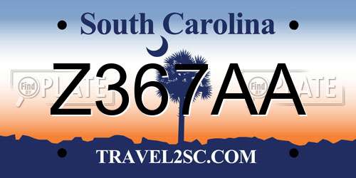 Z367AA South Carolina License Plate