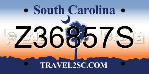 Z36857S South Carolina License Plate