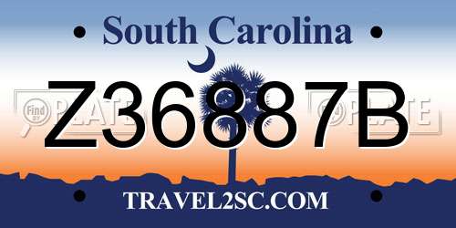 Z36887B South Carolina License Plate