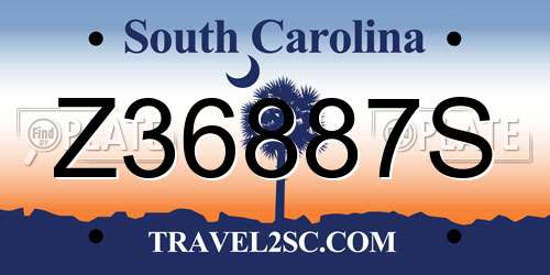 Z36887S South Carolina License Plate