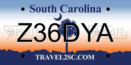 Z36DYA South Carolina License Plate