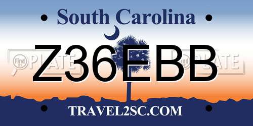 Z36EBB South Carolina License Plate