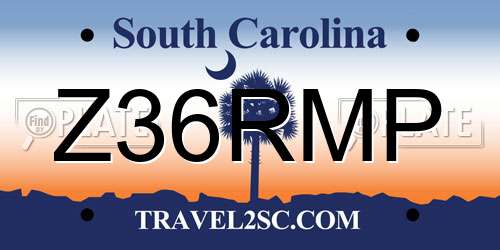 Z36RMP South Carolina License Plate