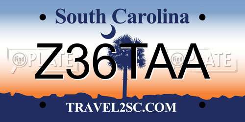 Z36TAA South Carolina License Plate