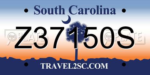 Z37150S South Carolina License Plate