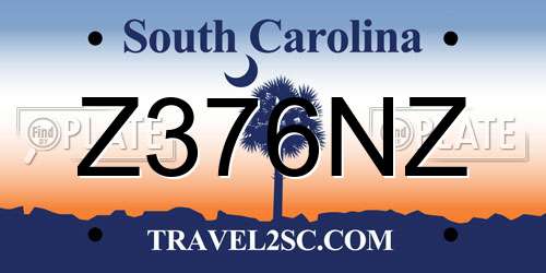 Z376NZ South Carolina License Plate