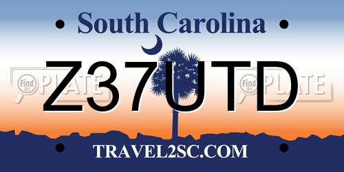 Z37UTD South Carolina License Plate