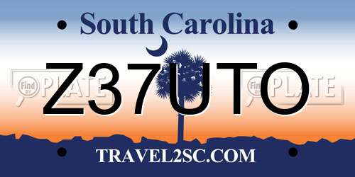 Z37UTO South Carolina License Plate