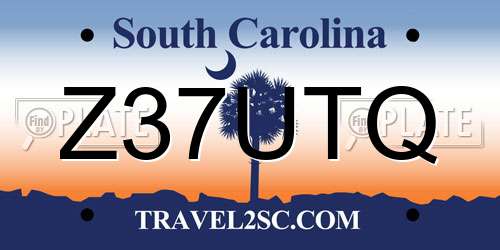 Z37UTQ South Carolina License Plate