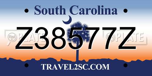 Z38577Z South Carolina License Plate