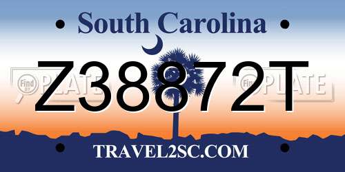 Z38872T South Carolina License Plate