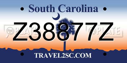 Z38877Z South Carolina License Plate