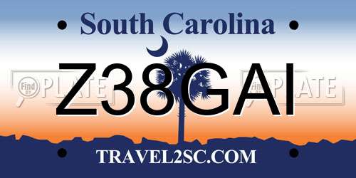 Z38GAI South Carolina License Plate