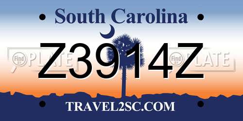 Z3914Z South Carolina License Plate
