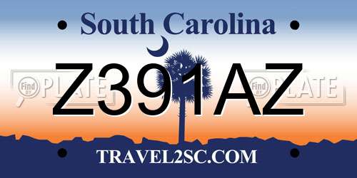 Z391AZ South Carolina License Plate