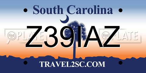 Z39IAZ South Carolina License Plate