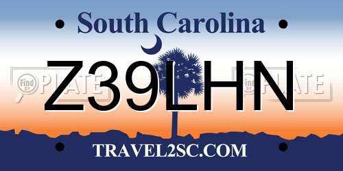 Z39LHN South Carolina License Plate
