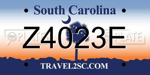 Z4023E South Carolina License Plate
