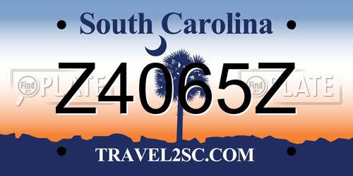 Z4065Z South Carolina License Plate