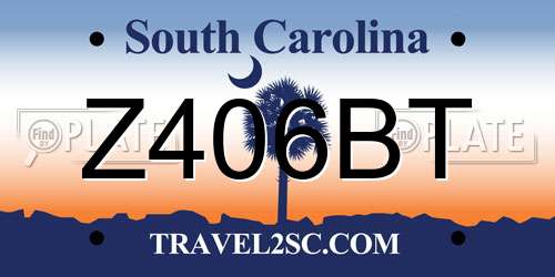 Z406BT South Carolina License Plate