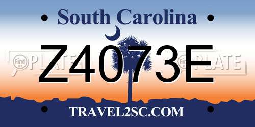 Z4073E South Carolina License Plate
