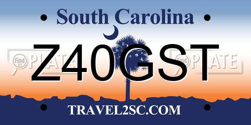 Z40GST South Carolina License Plate
