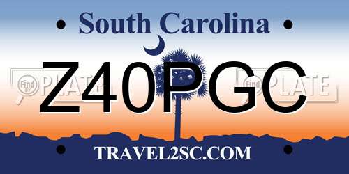 Z40PGC South Carolina License Plate