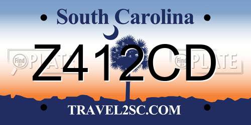 Z412CD South Carolina License Plate