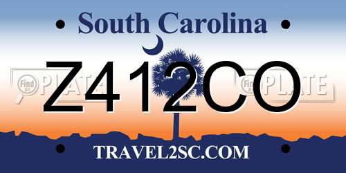 Z412CO South Carolina License Plate