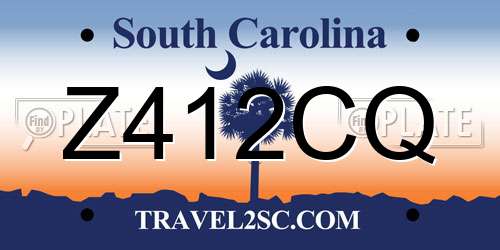 Z412CQ South Carolina License Plate