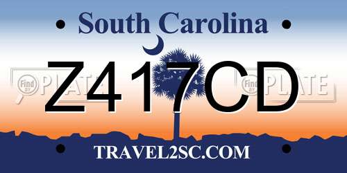 Z417CD South Carolina License Plate
