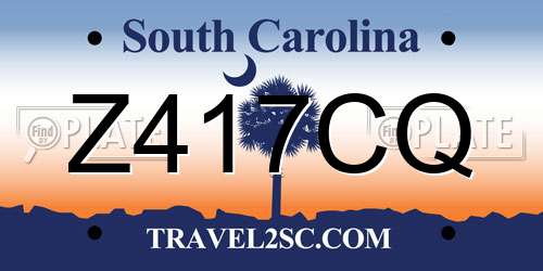 Z417CQ South Carolina License Plate