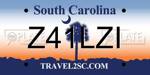 Z41LZI South Carolina License Plate