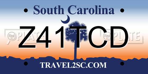 Z41TCD South Carolina License Plate