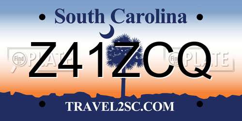 Z41ZCQ South Carolina License Plate