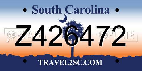 Z426472 South Carolina License Plate