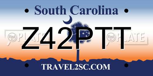 Z42PTT South Carolina License Plate