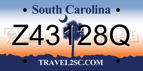 Z43128Q South Carolina License Plate