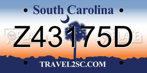 Z43175D South Carolina License Plate