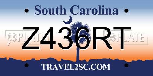 Z436RT South Carolina License Plate